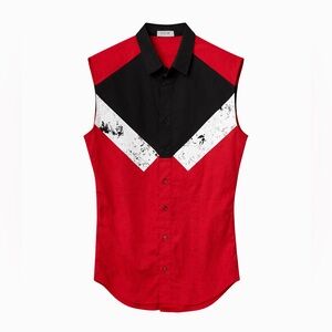Dior Red and Black Casual Button Down Shirt